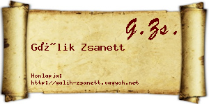 Gálik Zsanett névjegykártya